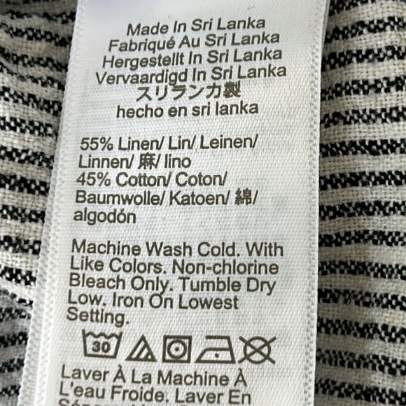 J Crew Striped Cuffed Linen Cotton Pull-on Pants w Pockets Sz 14 w MEASUREMENTS! - Picture 9 of 16